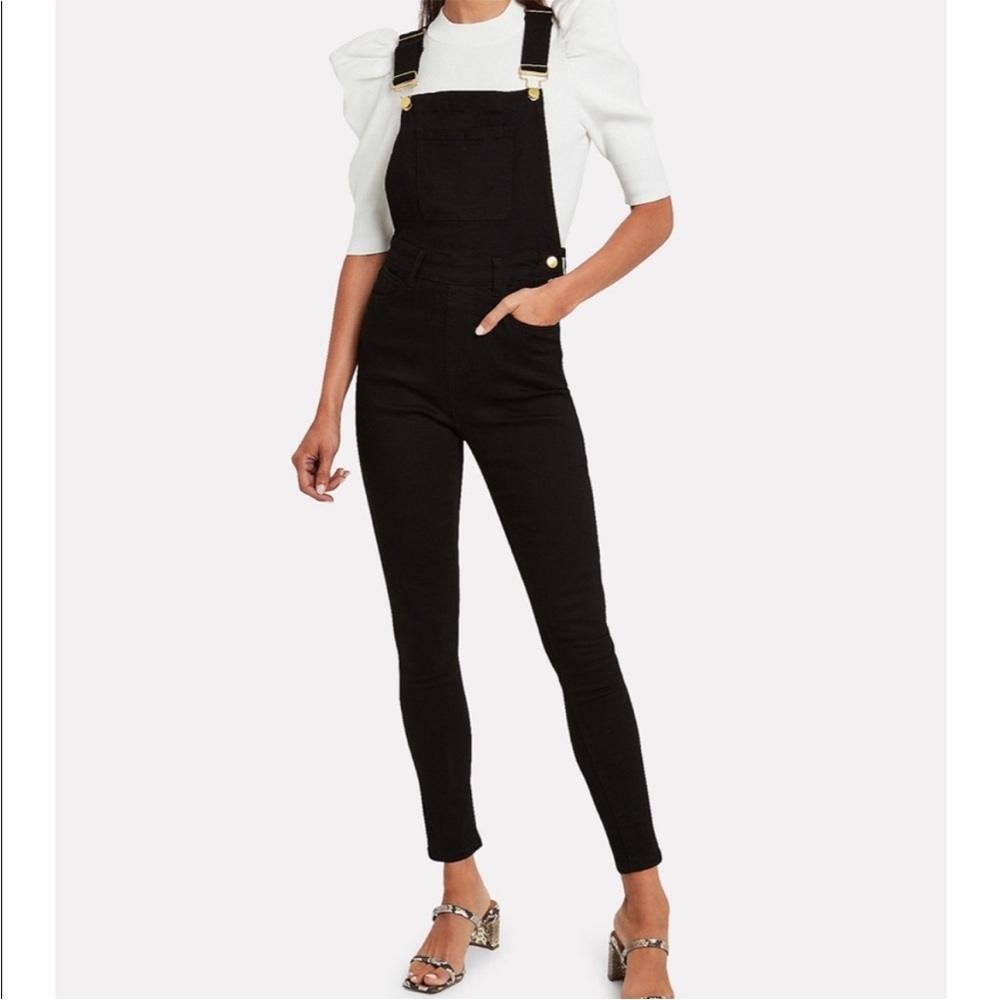 SECOND SKIN‎ OVERALLS High Rise Skinny black cross back XS weworewhat
